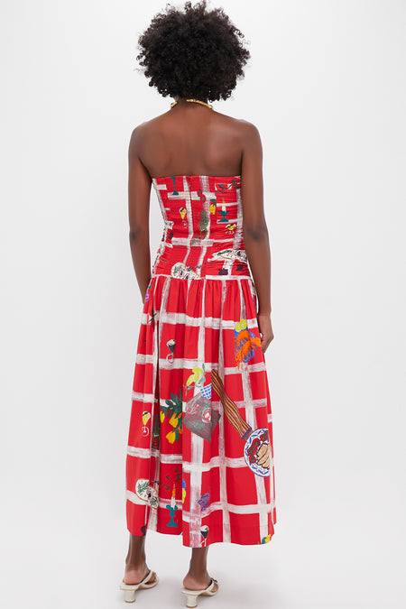 Picnic Red Malla Dress