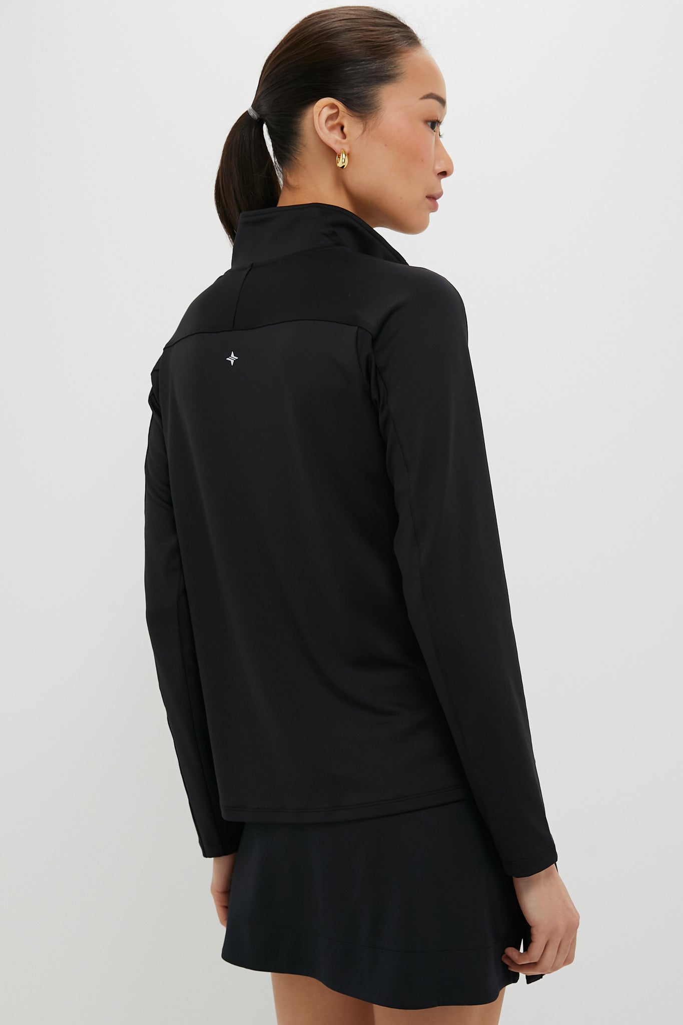 Black Performance Jersey Carver Quarter Zip Tee