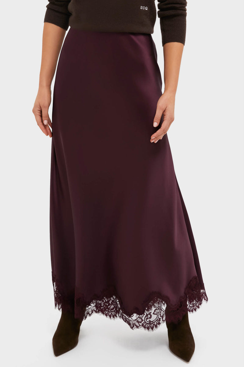 Winetasting Satin Mischa Slip Skirt