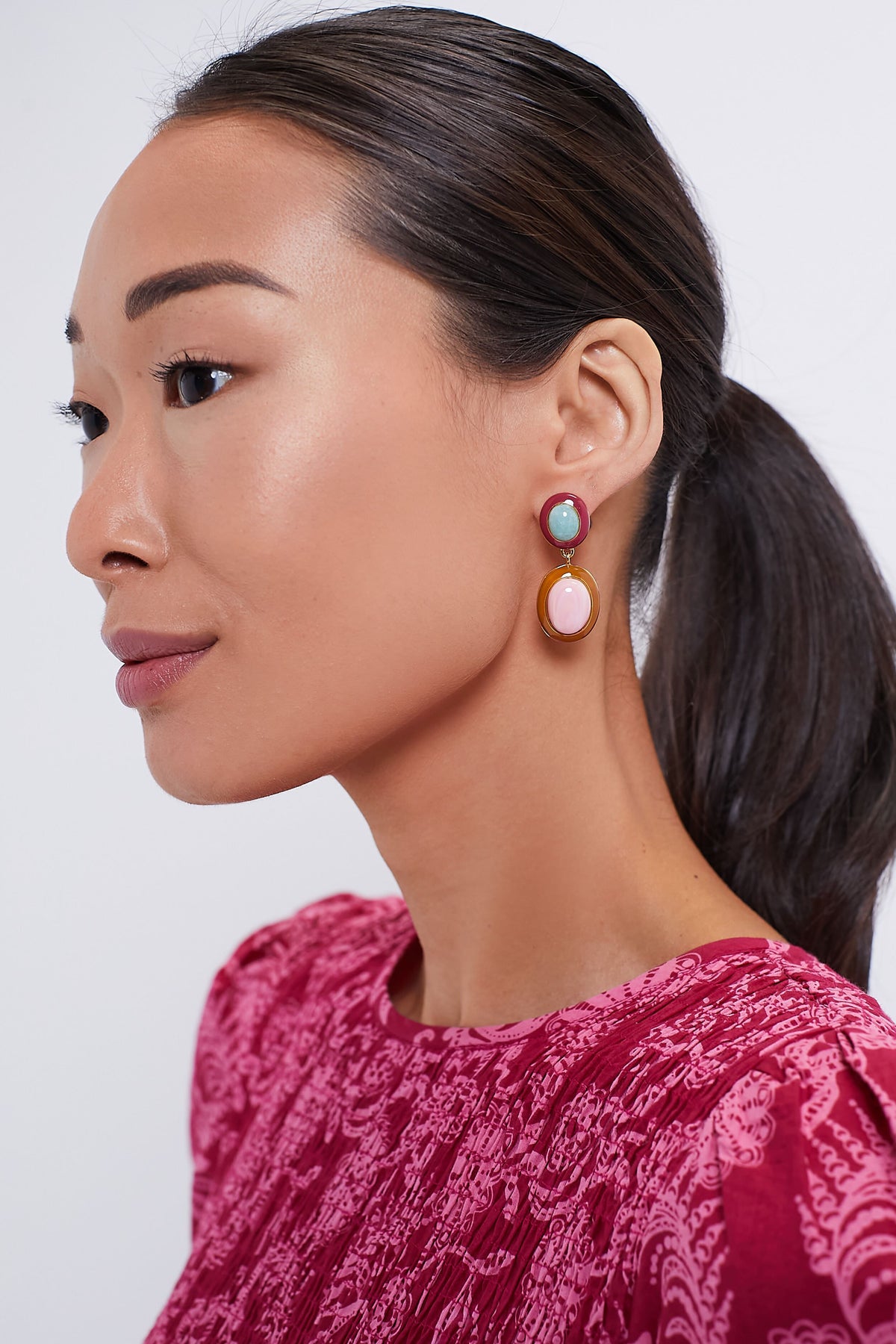 Pink Conch Papaya Earrings