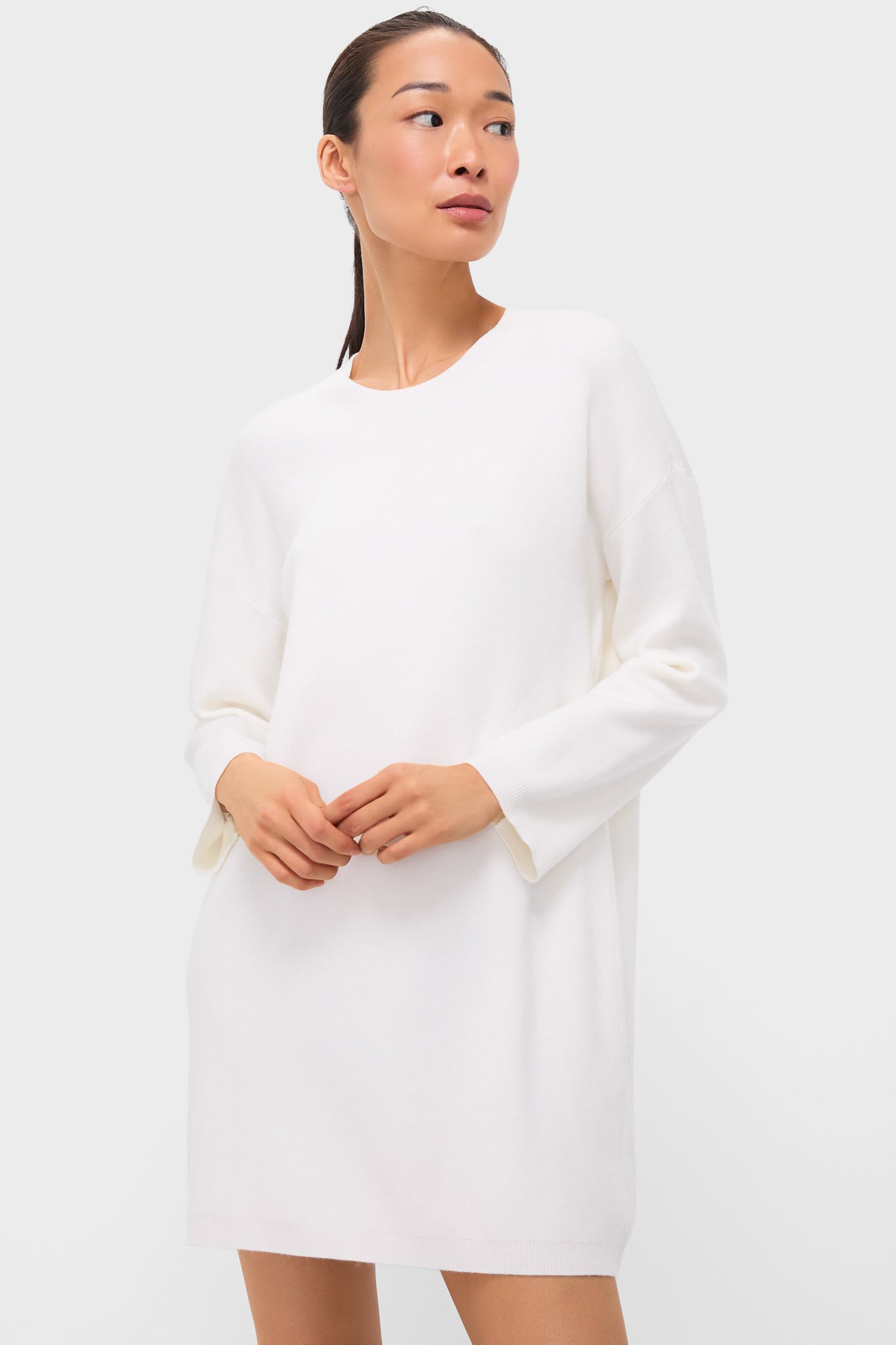 Pomander Place Winter White Vivianne Crewneck Dress White / S