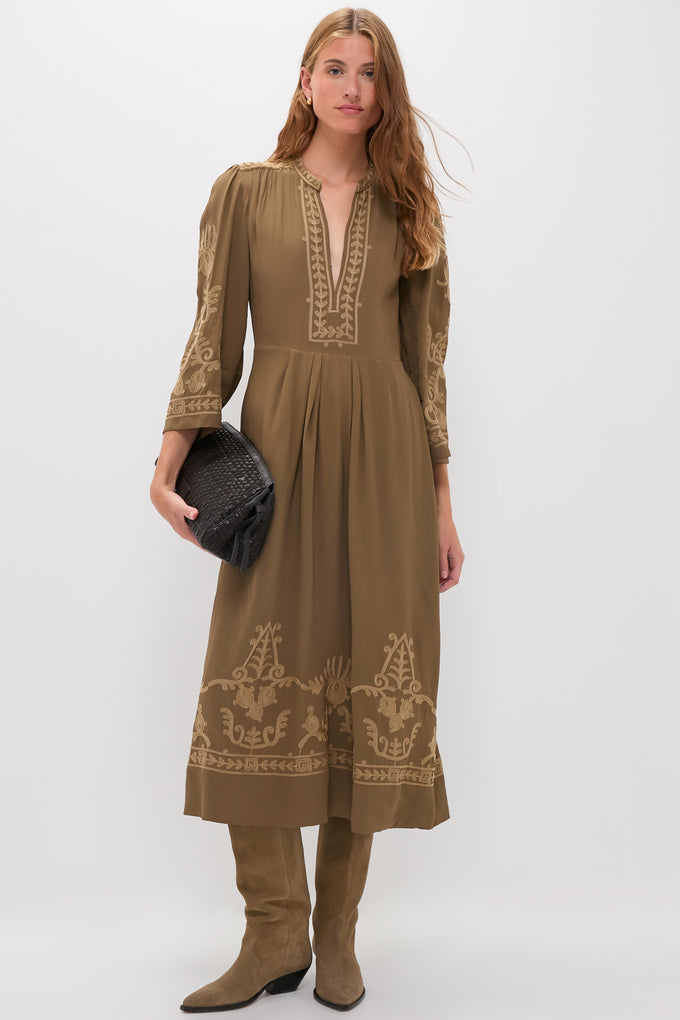 Khaki Feliana Dress | Isabel Marant Etoile