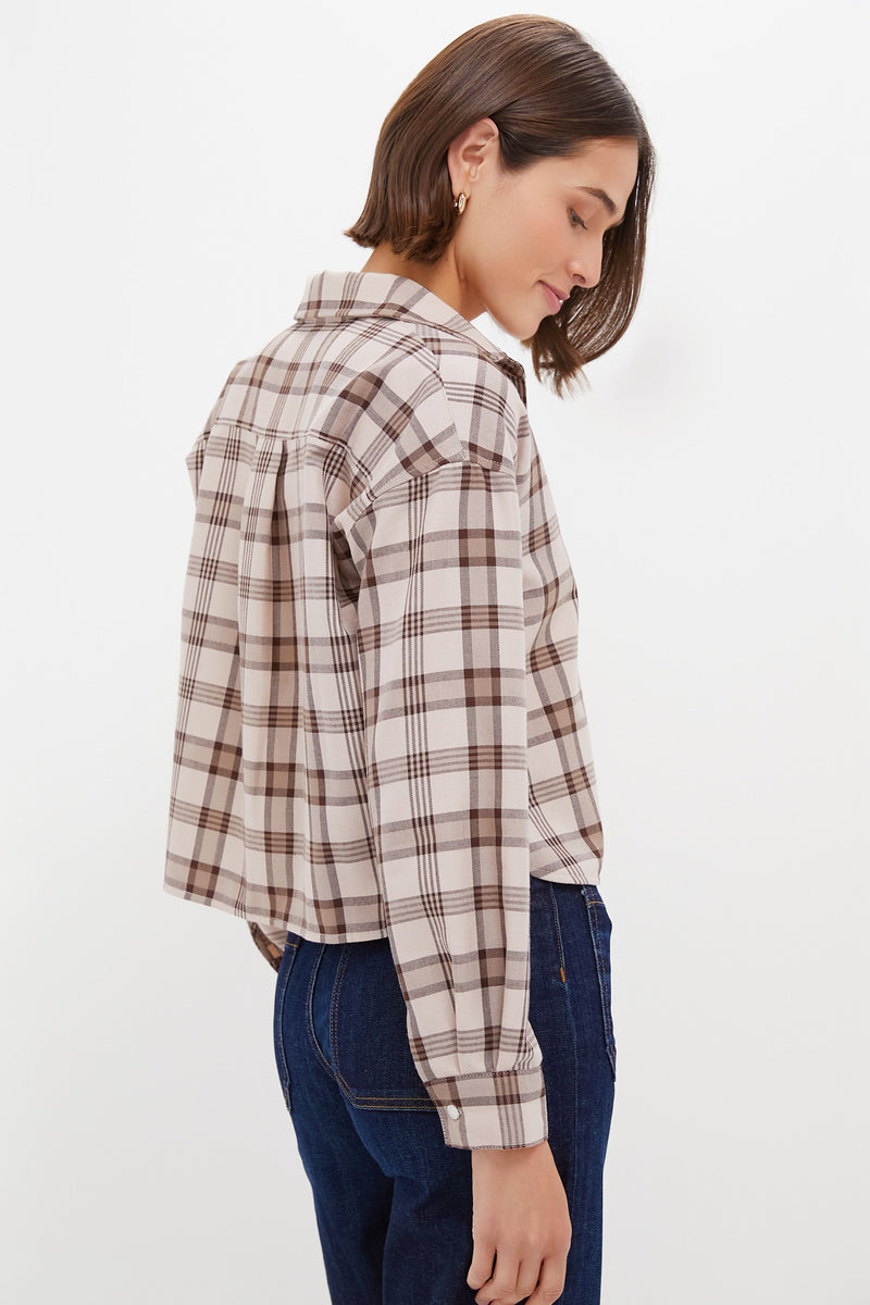 Brown Plaid Cropped Jasper Button Down