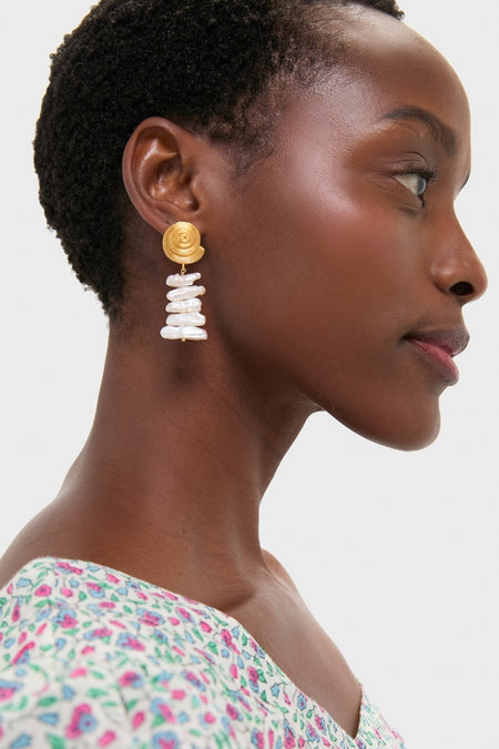 Gold and Pearl Alicia Earrings
