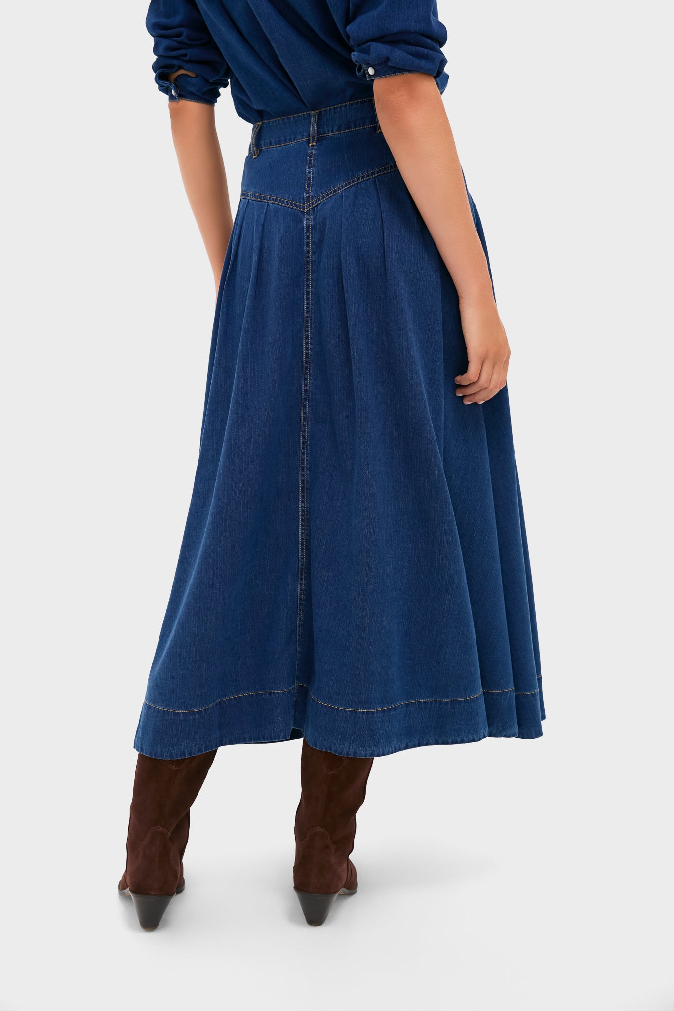 Denim Blue Rhodes Maxi Skirt