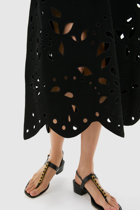 Noir Rosaline Sleeveless Drop Waist Knit Midi Dress