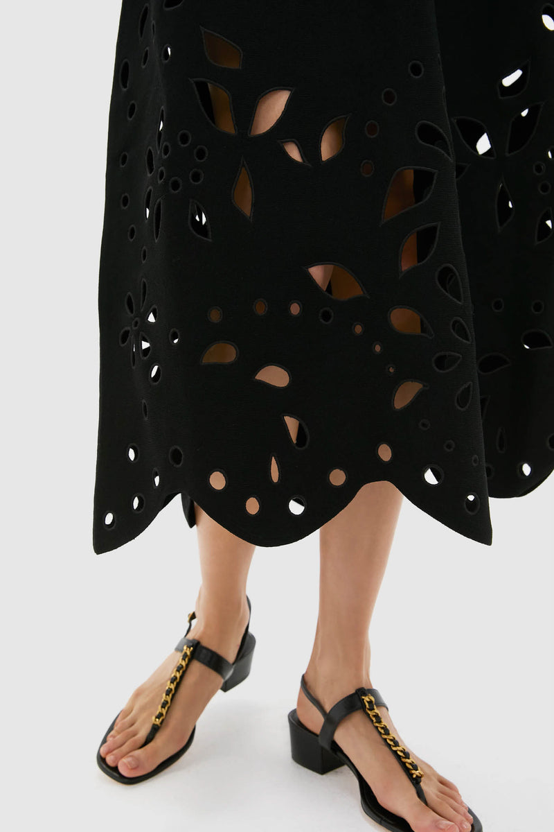 Noir Rosaline Sleeveless Drop Waist Knit Midi Dress