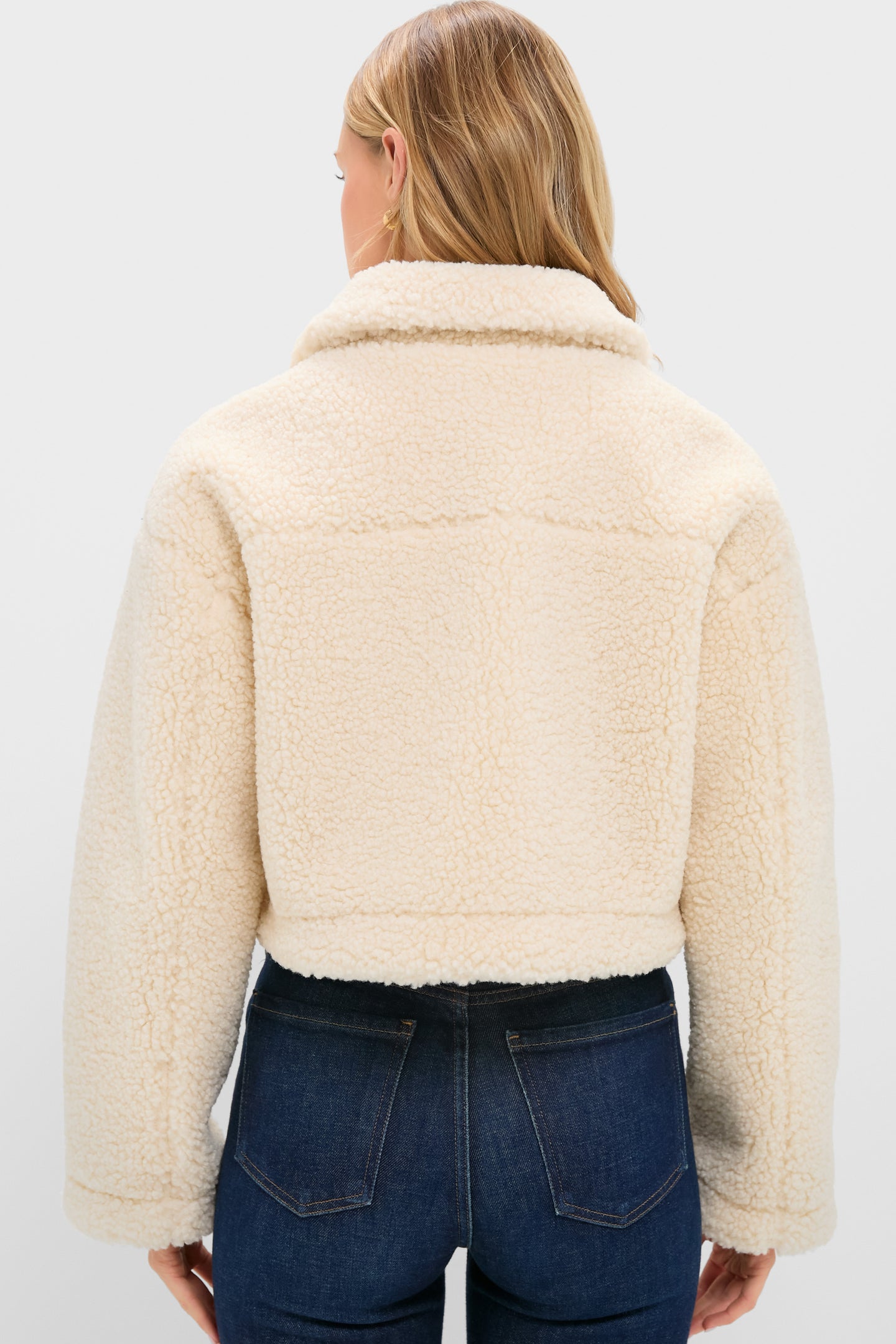 Cream Sherpa Sara Crop Jacket