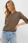 Black and Camel Taylor Striped Cardigan
