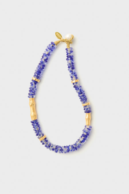 Dark Blue Wave Toga Beach Necklace