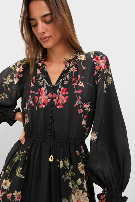 Multi Jolie Print Long Sleeve Mini Dress