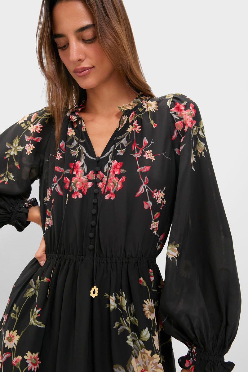 Multi Jolie Print Long Sleeve Mini Dress