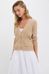 Tan Metallic Rene Cardigan