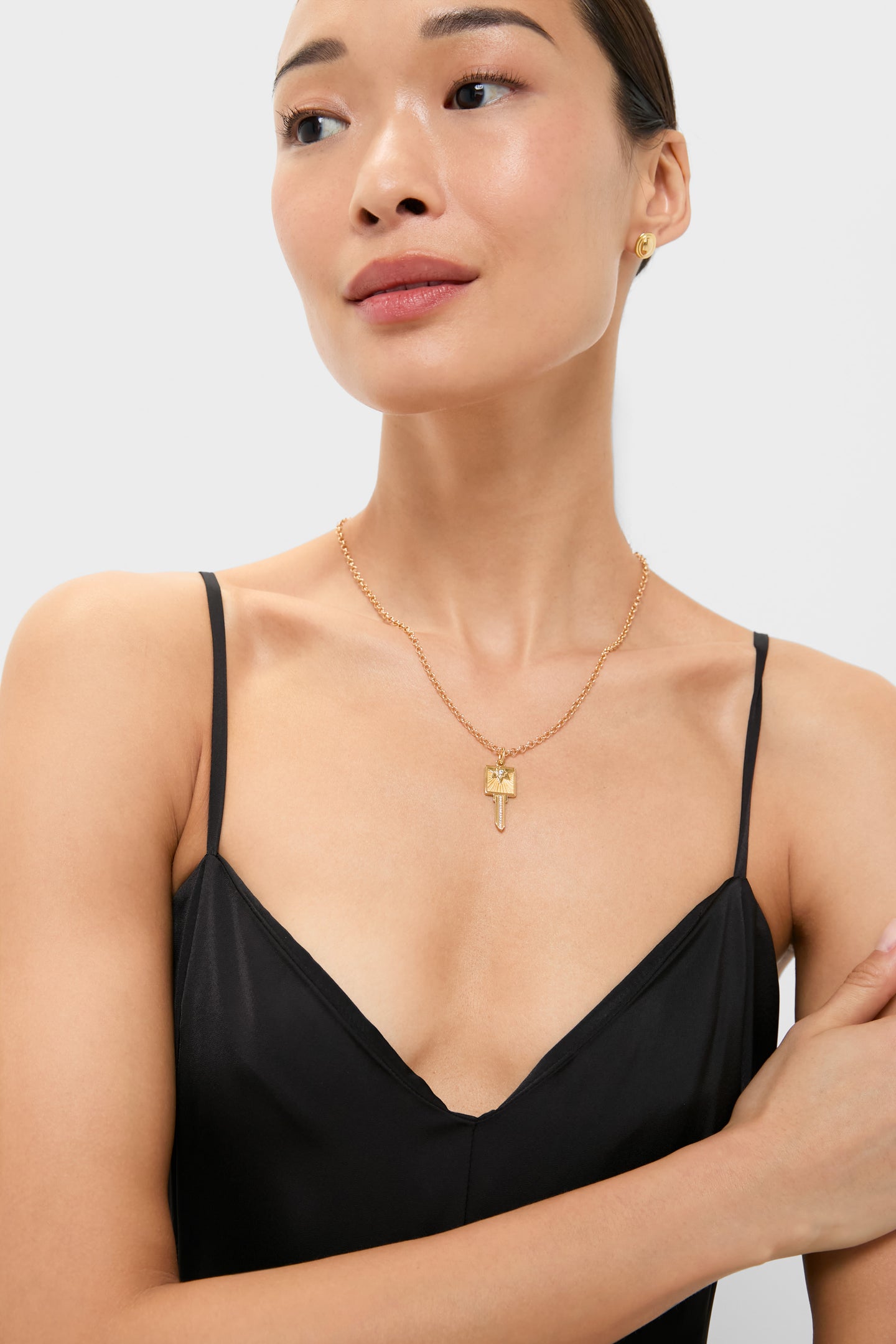 Gold Compass Key 18" Necklace