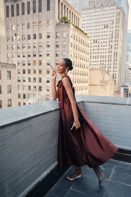 Black Dupioni Esme Dress