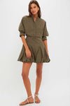 Faded Olive Effie Bubble Mini Dress