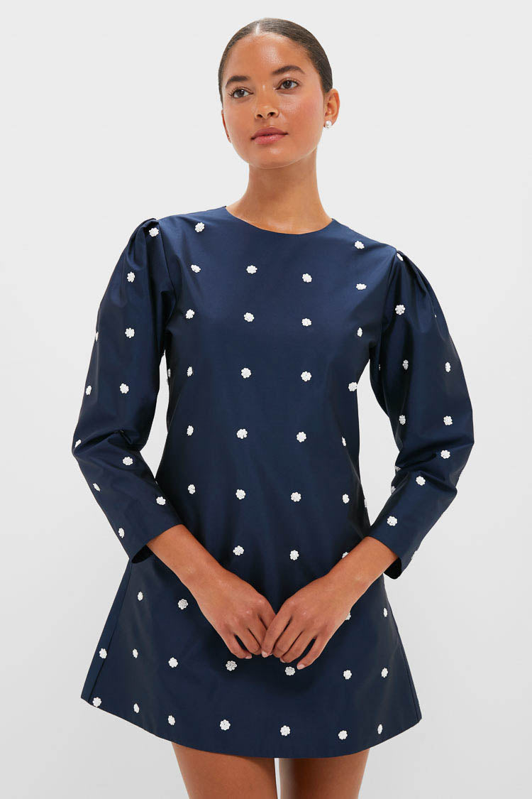 Midnight Blue Classic Rockford Mini Dress | LOVEBIRDS