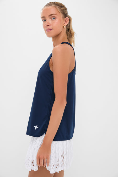Navy Cane Performance Jersey Ellen Racerback Tank
