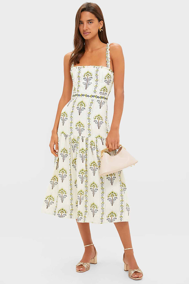 Moriche Nispero Embroidered Midi Dress