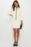 Winter White Embellished Nicola Dress