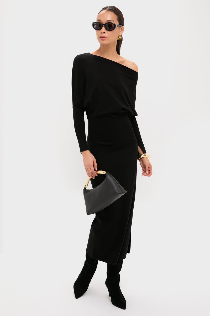 Black Janese Off Shoulder Midi Dress