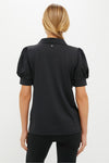 Black Puff Sleeve Performance Jersey Caroline Polo