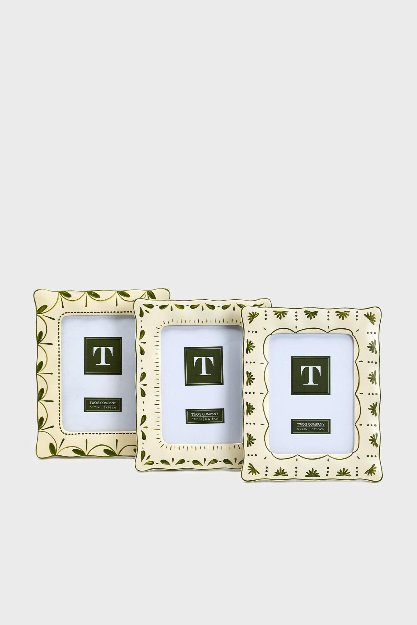 Sculpt and Scallop Hand-Painted 5x7 Photo Frame Assorted 3 Designs