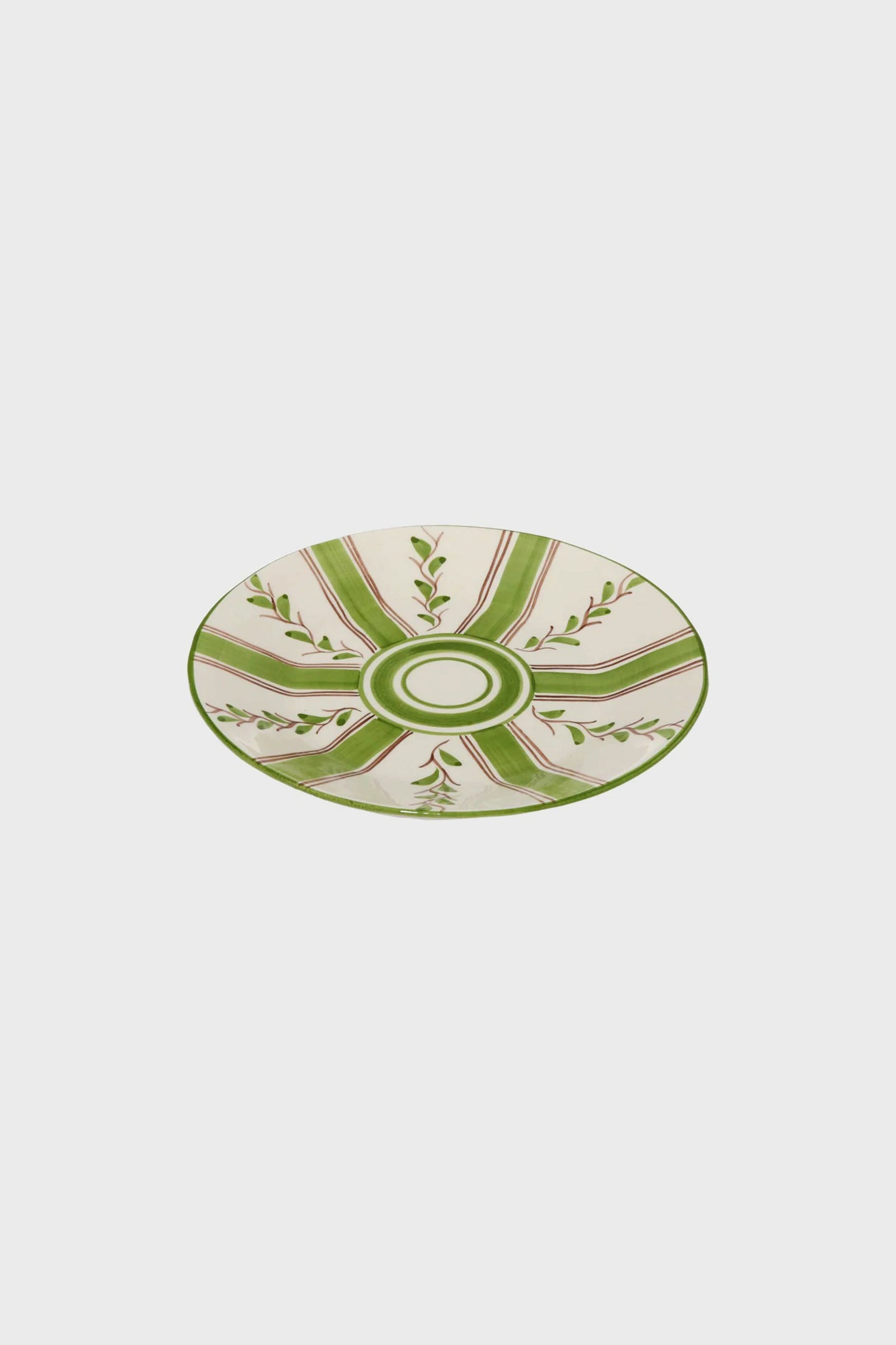 Olive Stripe Dessert Plate