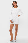 White with Crystal Kenna Long Sleeve Mini Dress