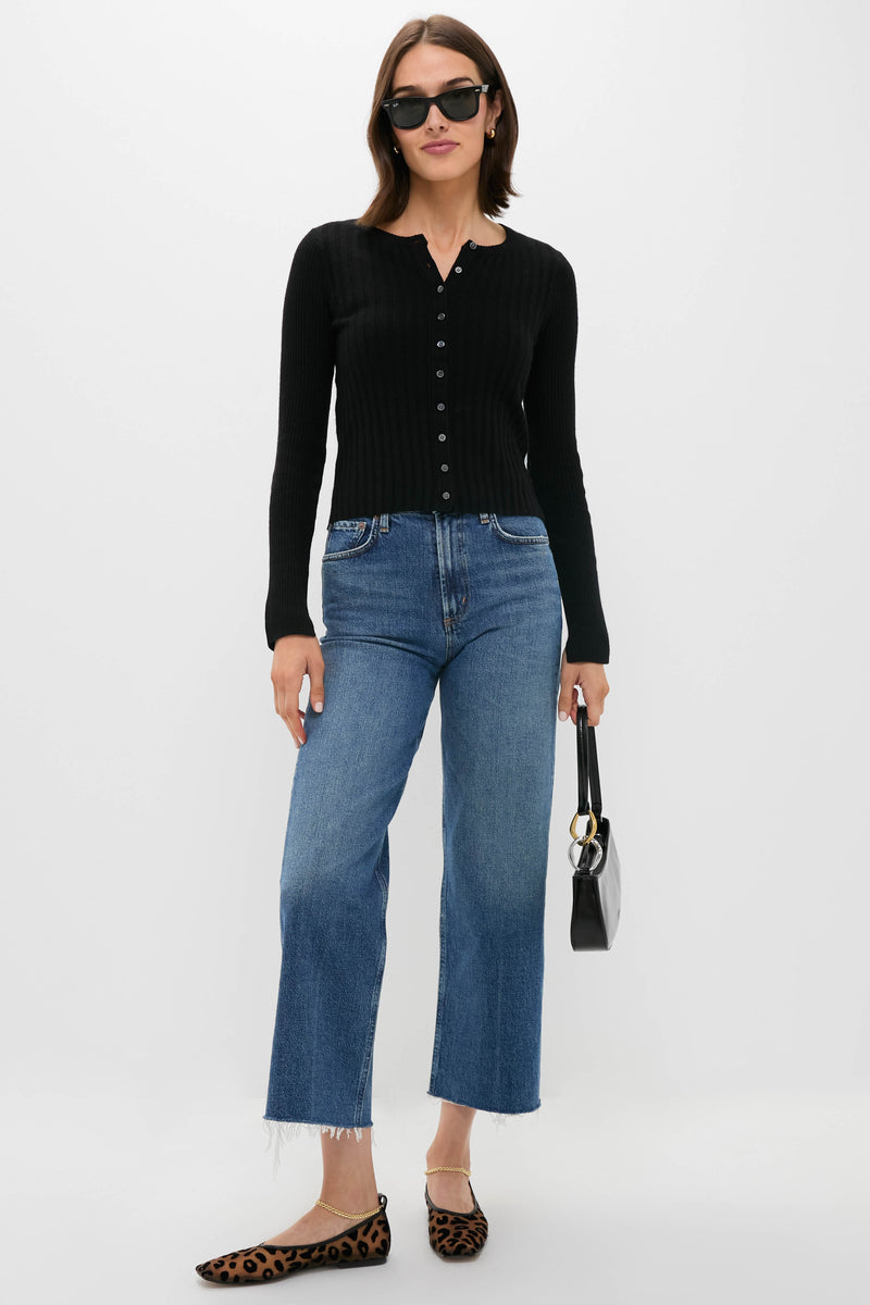 Black Kristin Ribbed Cardigan