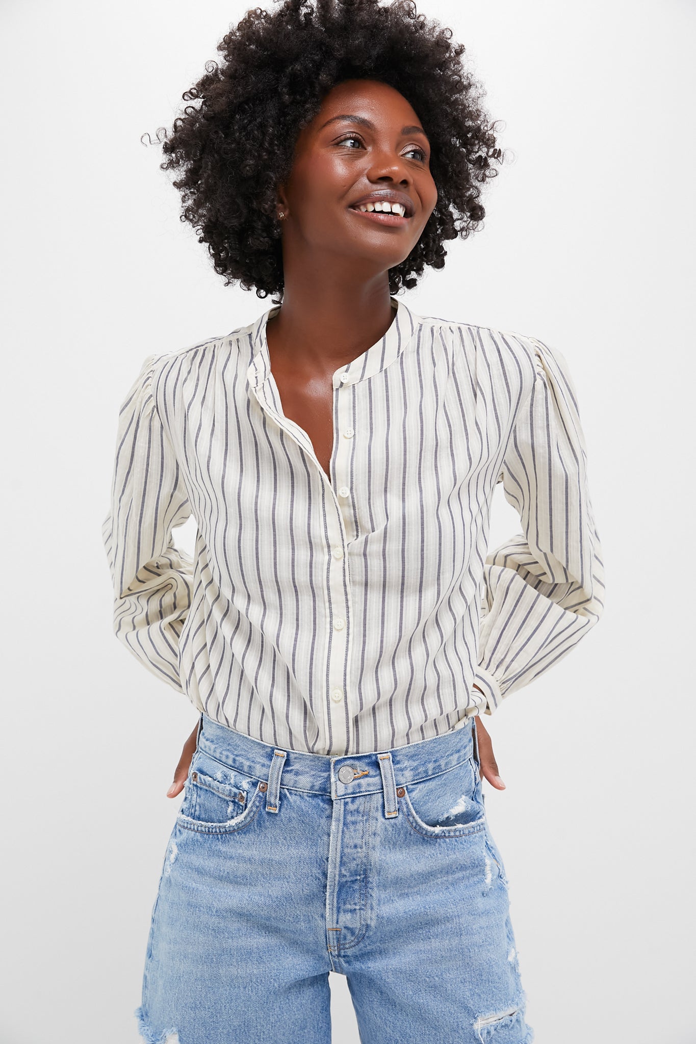 Natural and Blue Ali Top