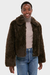 Dark Brown Shearling Kenzia Jacket