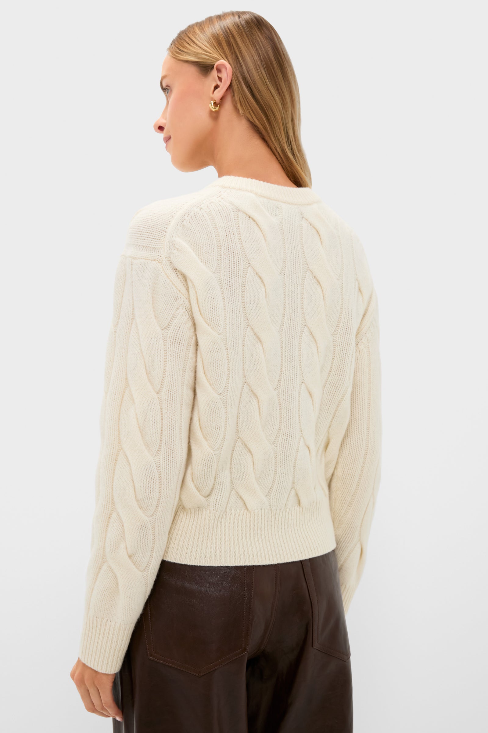 Authentic Cream Crewneck Cardigan