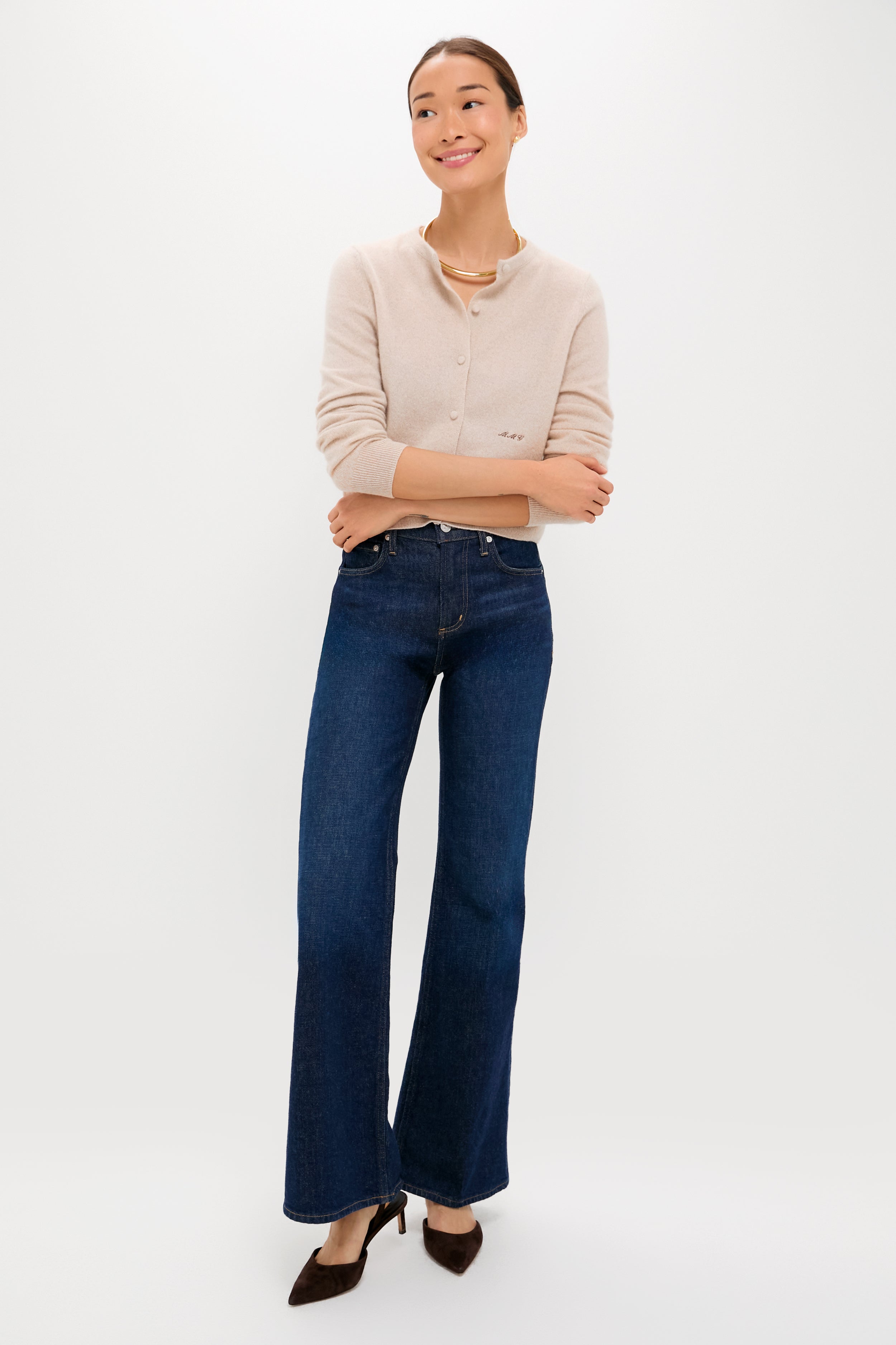 Sandstone Cashmere Riley Cardigan