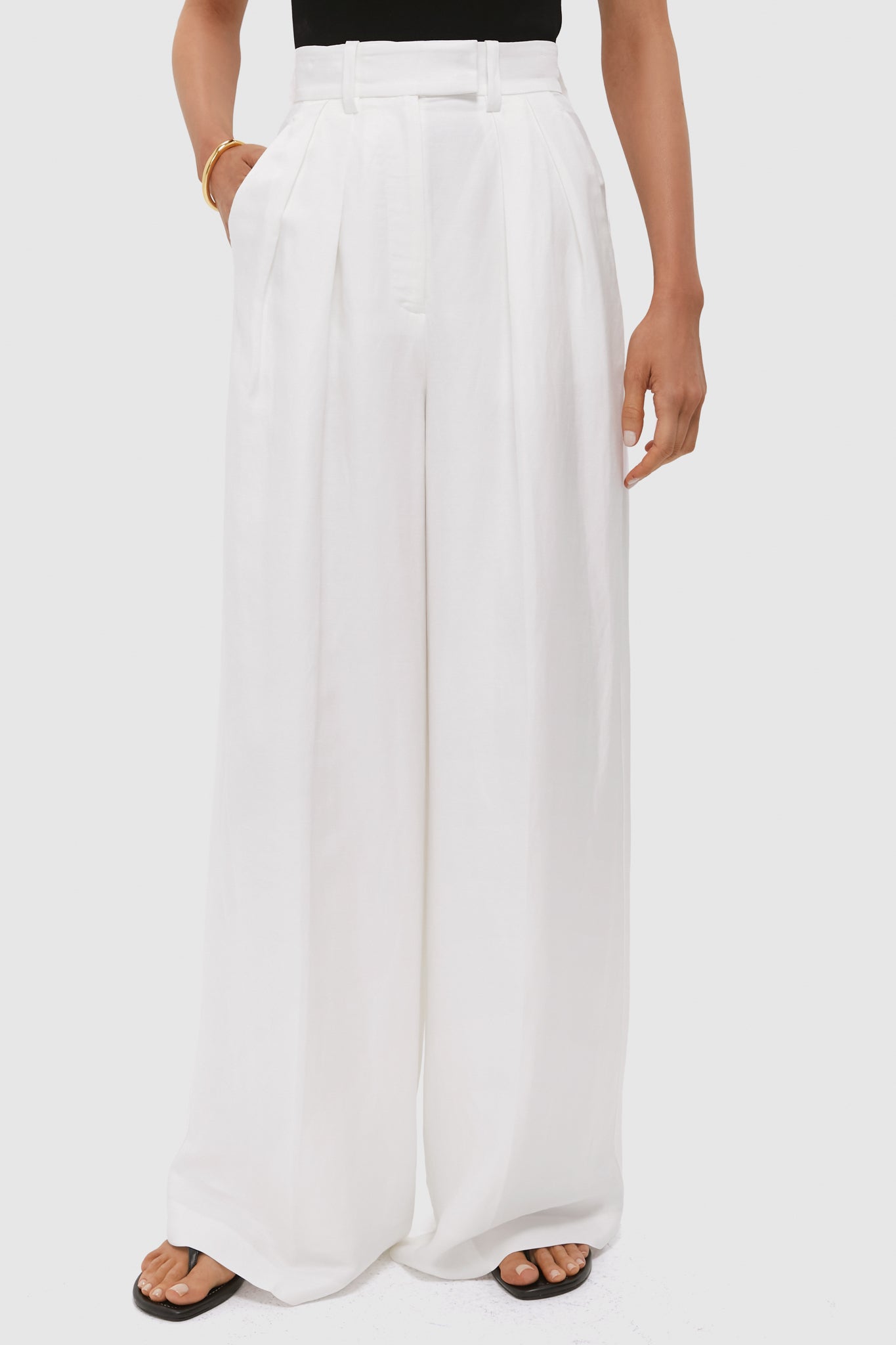 Ivory Linen Blend Lou Trouser