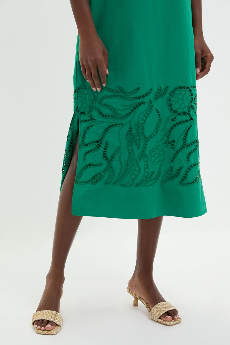 Emerald Green Eliza Midi Dress