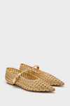 Gold Gracie Pointed Toe Crochet Flats