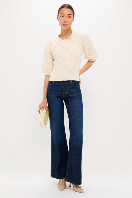 White Embellished Hadley Cardigan