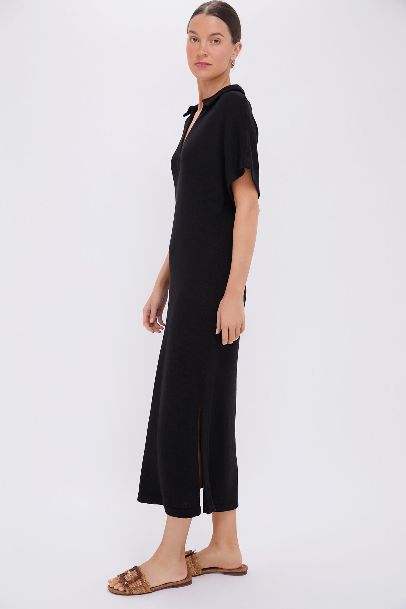 Black Knit Maren Polo Dress | Pomander Place