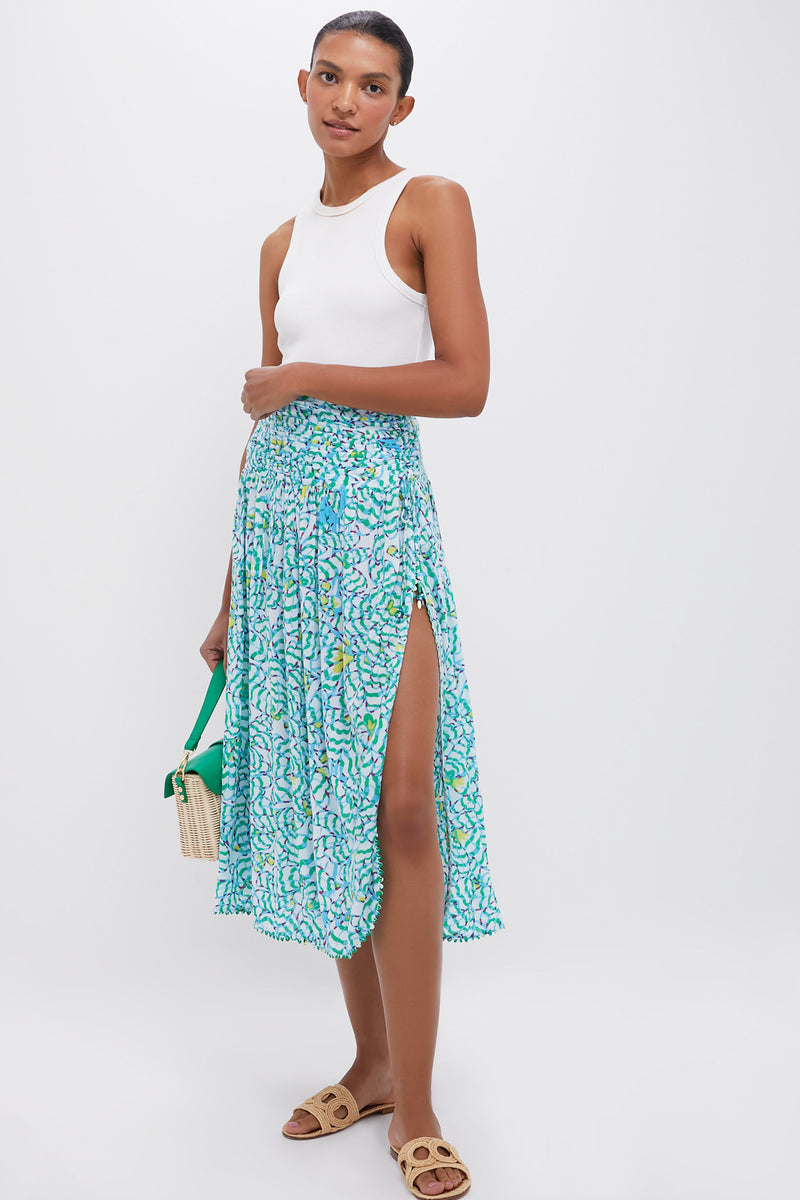 Green Wings Flower Carla Long Skirt