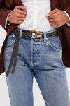 Chocolate and Gold Loop Belt