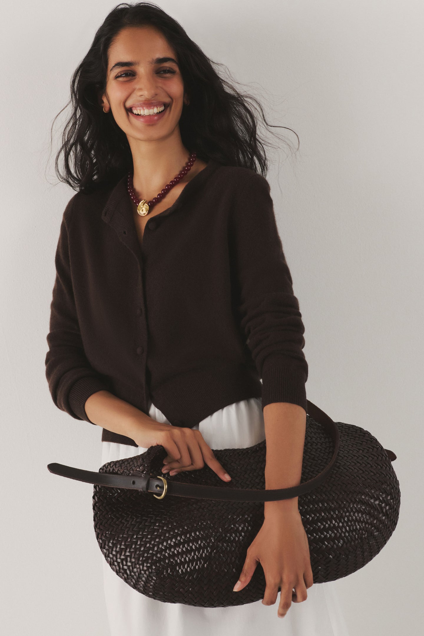 Dark Brown Luna Piena Hobo Bag
