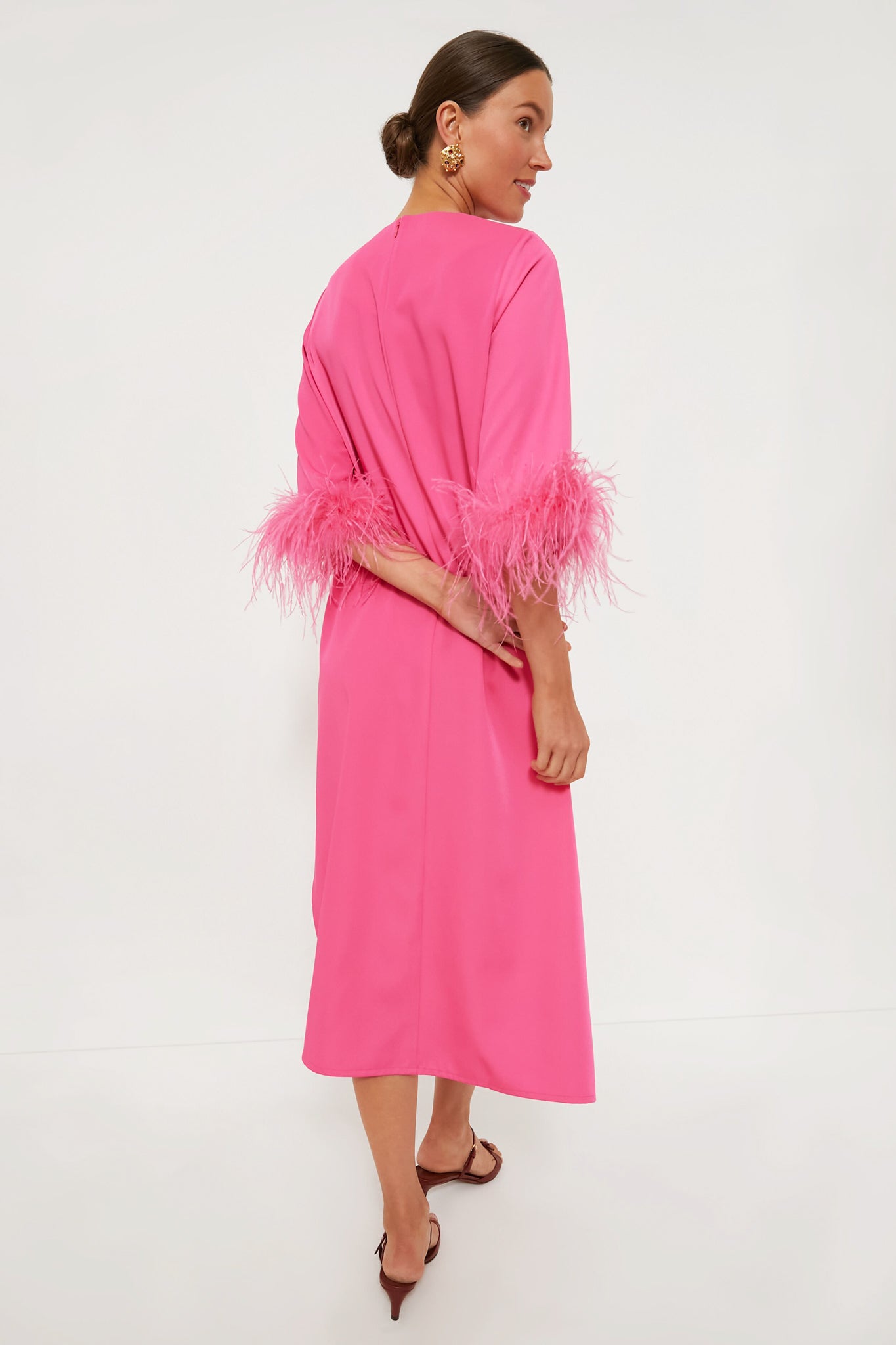 Tuckernuck Hot Pink Feather Jamie Dress Hot Pink / S Tuckernuck Hot Pink Feather Jamie Dress Hot Pink / S