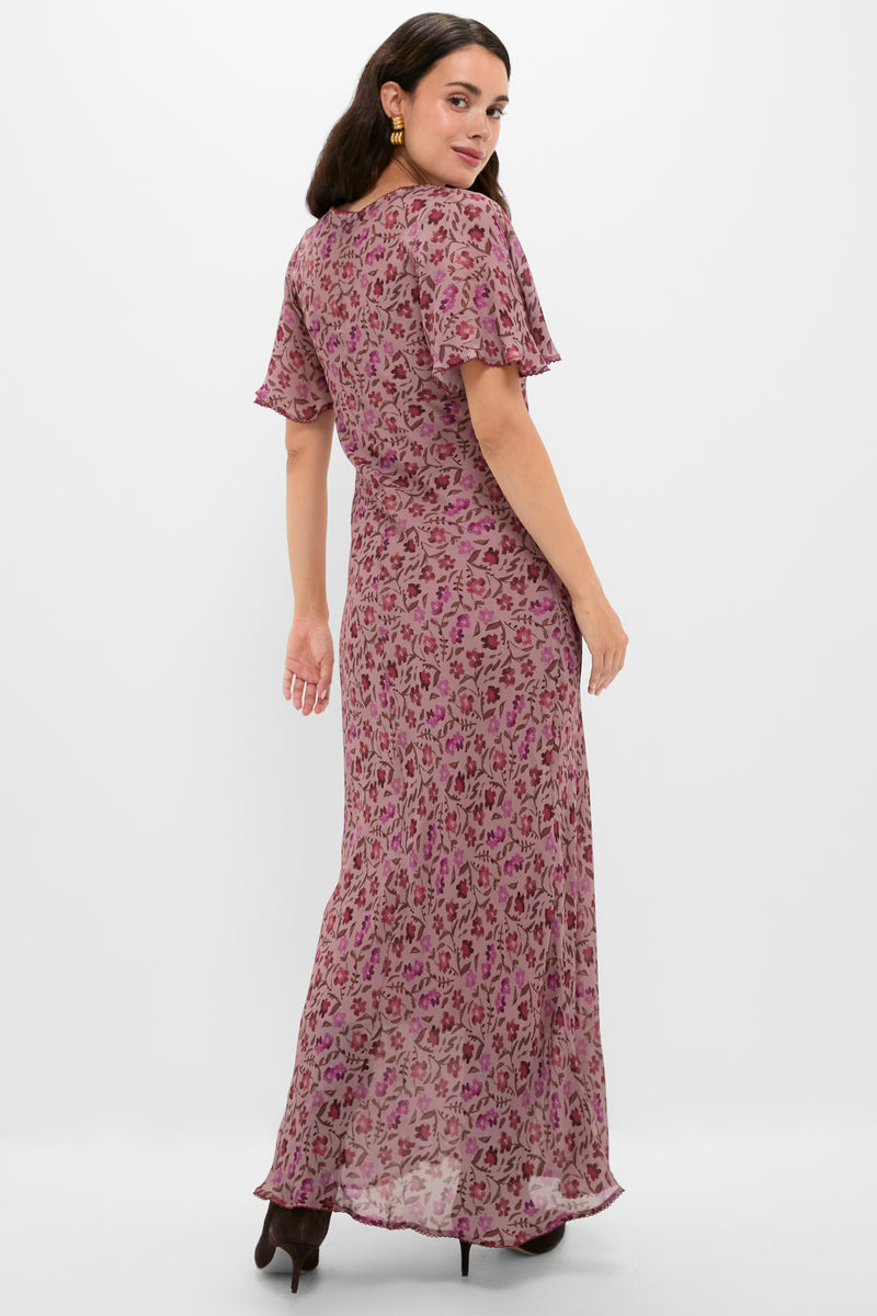 Twilight Mauve Floral Mirabelle Dress