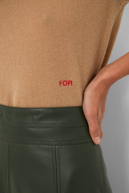 Camel Cashmere Turtleneck Sweater