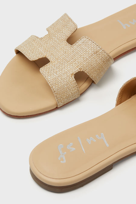 Beige Raffia Alibi Sandals