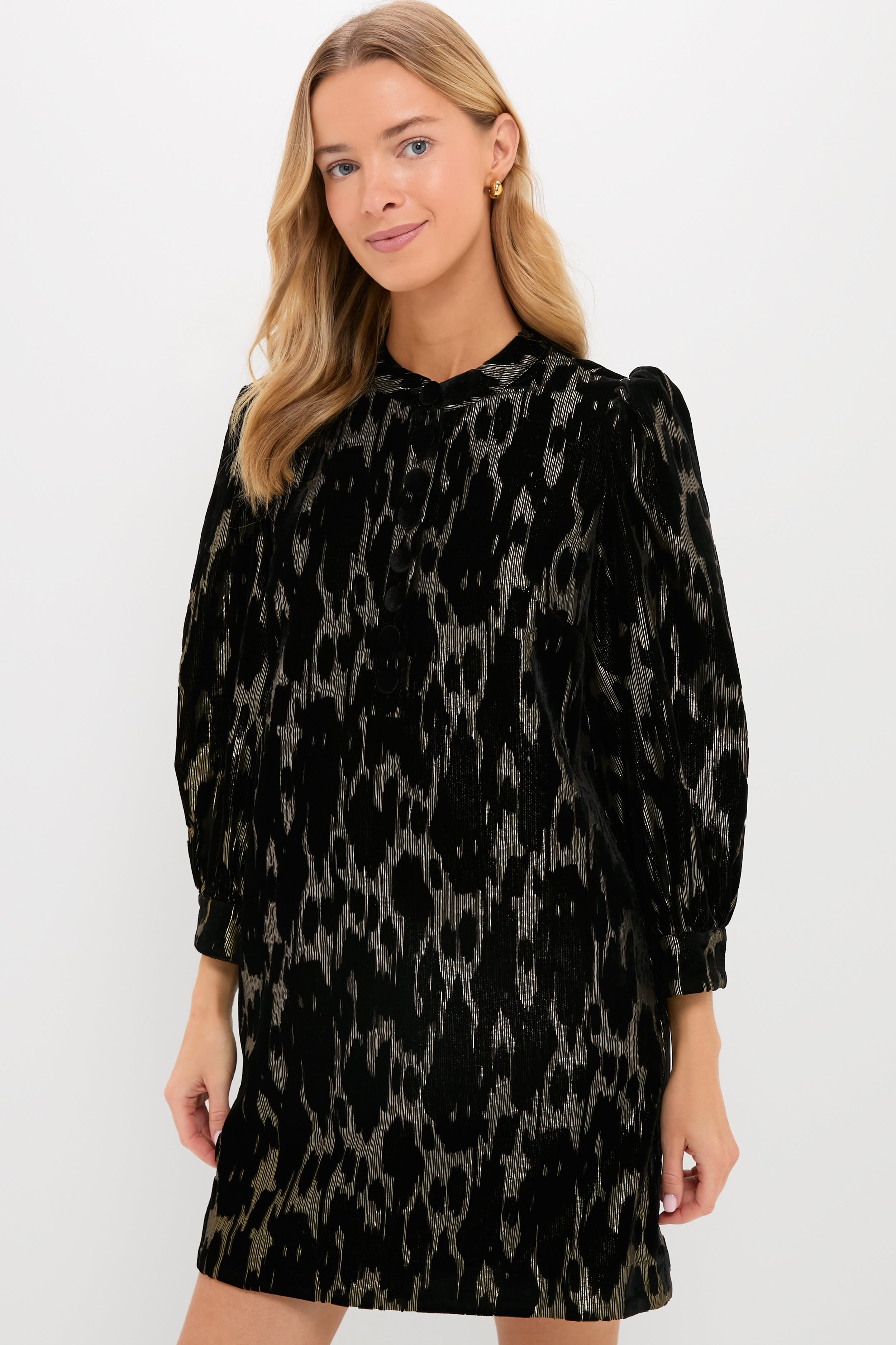 Metallic Velvet Burnout Samantha Dress