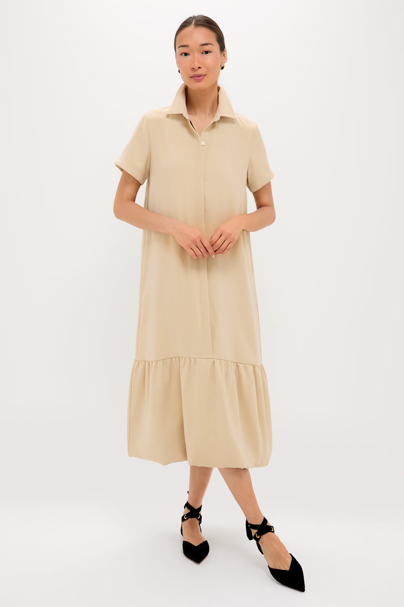 Gold Martine Bubble Maxi Dress