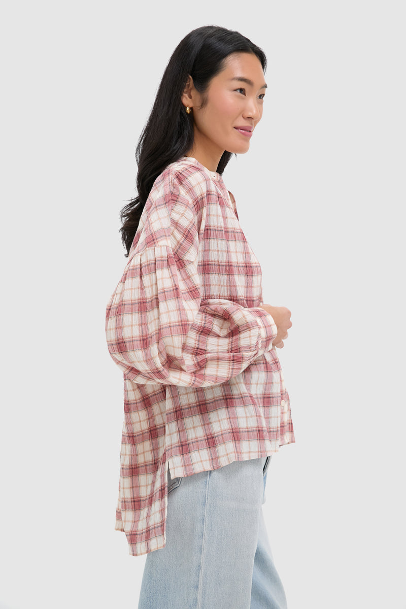 Pink and White Plaid Juliette Button Down