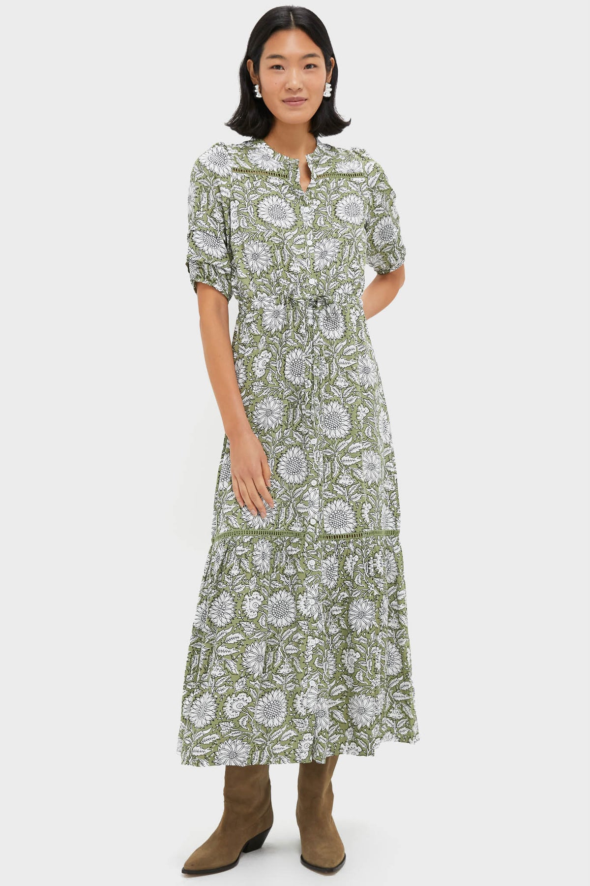 Arles Gothic Olive Lucy 4 Short Sleeve Dress